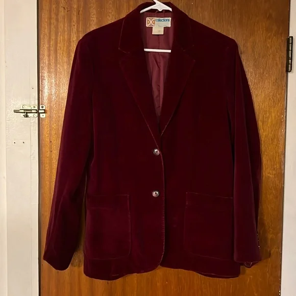 vintage velvet maroon jacket - Picture 1 of 9